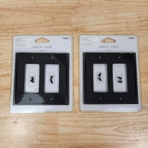 Allen + Roth  Architectural 2-Gang Standard Decorator Wall Plate Matte Black NIB